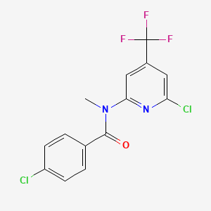 molecular formula C14H9Cl2F3N2O B1401799 4-Chloro-N-(6-chloro-4-(trifluoromethyl)pyridin-2-yl)-N-methylbenzamide CAS No. 1311279-81-8