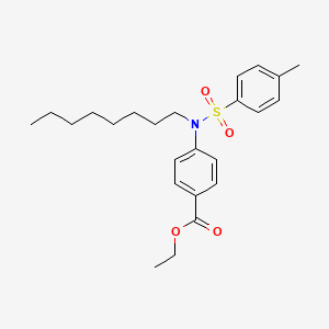 molecular formula C24H33NO4S B14018028 Ethyl 4-{[(4-methylphenyl)sulfonyl](octyl)amino}benzoate CAS No. 82318-16-9