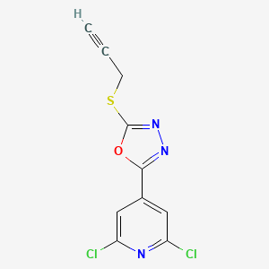 molecular formula C10H5Cl2N3OS B14018036 2-(2,6-Dichloro-4-pyridyl)-5-(prop-2-ynylthio)-1,3,4-oxadiazole 