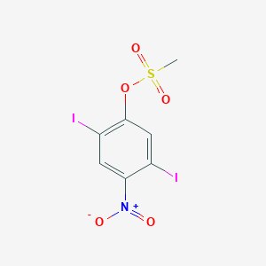 molecular formula C7H5I2NO5S B14018075 2,5-Diiodo-4-nitrophenyl methanesulfonate CAS No. 5444-15-5