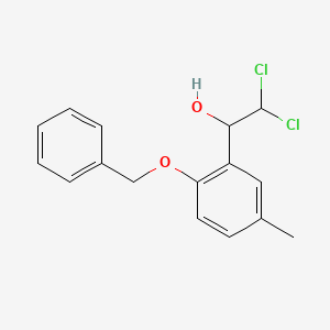 molecular formula C16H16Cl2O2 B14018080 1-(2-(Benzyloxy)-5-methylphenyl)-2,2-dichloroethanol 