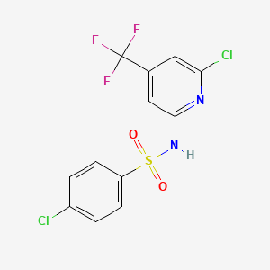 molecular formula C12H7Cl2F3N2O2S B1401809 4-Chloro-N-(6-chloro-4-trifluoromethyl-pyridin-2-yl)-benzenesulfonamide CAS No. 1311278-05-3