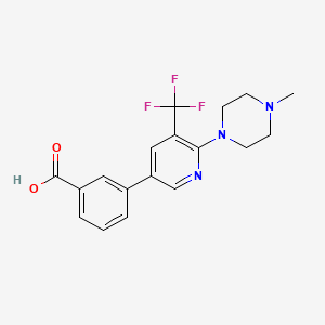 molecular formula C18H18F3N3O2 B1401811 3-[6-(4-Methyl-piperazin-1-yl)-5-trifluoromethyl-pyridin-3-yl]-benzoic acid CAS No. 1311279-86-3