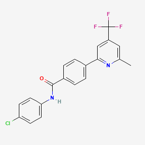 molecular formula C20H14ClF3N2O B1401816 N-(4-Chloro-phenyl)-4-(6-methyl-4-trifluoromethyl-pyridin-2-yl)-benzamide CAS No. 1311278-25-7