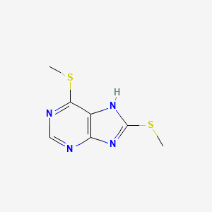 molecular formula C7H8N4S2 B14018242 6,8-bis(methylsulfanyl)-7H-purine CAS No. 39008-23-6