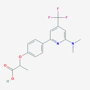 molecular formula C17H17F3N2O3 B1401828 2-[4-(6-二甲基氨基-4-三氟甲基-吡啶-2-基)-苯氧基]-丙酸 CAS No. 1311278-50-8