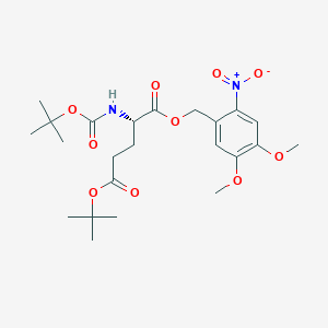 molecular formula C23H34N2O10 B14018367 5-(tert-butyl) 1-(4,5-dimethoxy-2-nitrobenzyl) (tert-butoxycarbonyl)-L-glutamate 