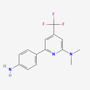 B1401842 [6-(4-Amino-phenyl)-4-trifluoromethyl-pyridin-2-yl]-dimethyl-amine CAS No. 1311278-01-9