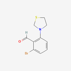 B1401846 2-Bromo-6-(thiazolidin-3-yl)benzaldehyde CAS No. 1707580-92-4