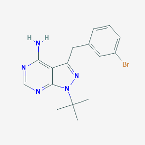 molecular formula C16H18BrN5 B140186 3-(3-溴苯甲基)-1-叔丁基-1H-吡唑并[3,4-D]嘧啶-4-胺 CAS No. 956025-99-3