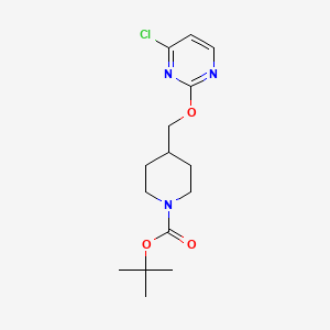 molecular formula C15H22ClN3O3 B1401860 tert-Butyl 4-(((4-chloropyrimidin-2-yl)oxy)methyl)piperidine-1-carboxylate CAS No. 1420972-95-7