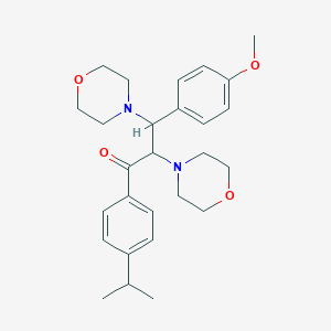 molecular formula C27H36N2O4 B14018639 3-(4-Methoxyphenyl)-2,3-dimorpholin-4-yl-1-(4-propan-2-ylphenyl)propan-1-one CAS No. 7248-95-5