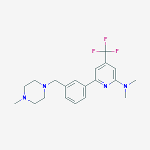 molecular formula C20H25F3N4 B1401866 二甲基-{6-[3-(4-甲基哌嗪-1-基甲基)-苯基]-4-三氟甲基吡啶-2-基}-胺 CAS No. 1311278-17-7