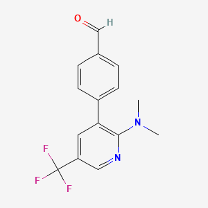 molecular formula C15H13F3N2O B1401868 4-(2-Dimethylamino-5-trifluoromethyl-pyridin-3-yl)-benzaldehyde CAS No. 1311279-13-6