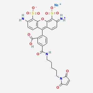 Sodium 6-amino-9-(2-carboxy-4-((5-(2,5-dioxo-2,5-dihydro-1H-pyrrol-1-yl)pentyl)carbamoyl)phenyl)-3-iminio-3H-xanthene-4,5-disulfonate