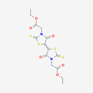 Ethyl 2-[(5E)-5-[3-(ethoxycarbonylmethyl)-4-oxo-2-sulfanylidene-thiazolidin-5-ylidene]-4-oxo-2-sulfanylidene-thiazolidin-3-YL]acetate