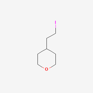 molecular formula C7H13IO B1401872 4-(2-碘乙基)四氢-2H-吡喃 CAS No. 4677-16-1