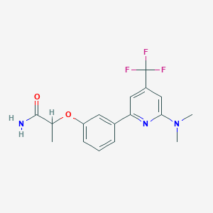 molecular formula C17H18F3N3O2 B1401878 2-[3-(6-二甲氨基-4-三氟甲基吡啶-2-基)-苯氧基]-丙酰胺 CAS No. 1311279-34-1