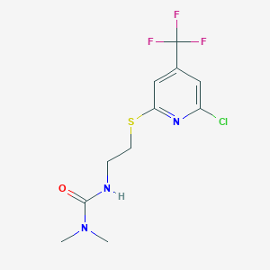 molecular formula C11H13ClF3N3OS B1401880 3-[2-(6-Chloro-4-trifluoromethyl-pyridin-2-ylsulfanyl)-ethyl]-1,1-dimethyl-urea CAS No. 1311278-92-8