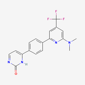 molecular formula C18H15F3N4O B1401881 4-[4-(6-二甲基氨基-4-三氟甲基-吡啶-2-基)-苯基]-嘧啶-2-醇 CAS No. 1311279-78-3