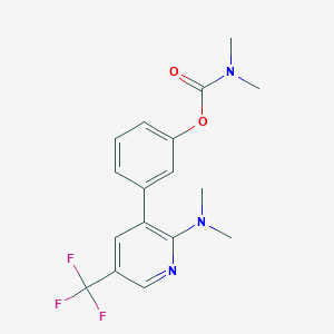 molecular formula C17H18F3N3O2 B1401890 二甲基氨基甲酸 3-(2-二甲基氨基-5-三氟甲基-吡啶-3-基)-苯酯 CAS No. 1311279-08-9