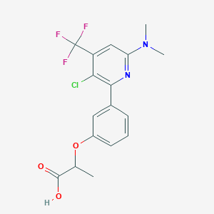molecular formula C17H16ClF3N2O3 B1401892 2-[3-(3-氯-6-二甲氨基-4-三氟甲基-吡啶-2-基)-苯氧基]-丙酸 CAS No. 1311278-93-9