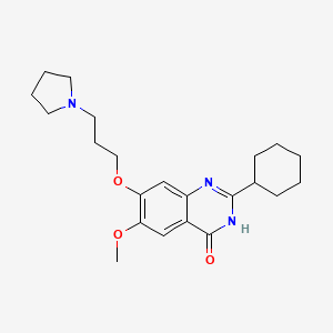 2-Cyclohexyl-6-methoxy-7-(3-(pyrrolidin-1-yl)propoxy)quinazolin-4-ol