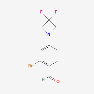 molecular formula C10H8BrF2NO B1401904 2-Bromo-4-(3,3-difluoroazetidin-1-yl)benzaldehyde CAS No. 1774900-32-1