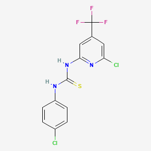 molecular formula C13H8Cl2F3N3S B1401923 1-(4-氯苯基)-3-(6-氯-4-三氟甲基吡啶-2-基)-硫脲 CAS No. 1311279-95-4