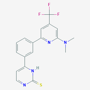 B1401924 4-[3-(6-Dimethylamino-4-trifluoromethyl-pyridin-2-yl)-phenyl]-pyrimidine-2-thiol CAS No. 1311279-01-2