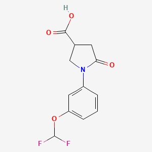 molecular formula C12H11F2NO4 B1401930 1-[3-(二氟甲氧基)苯基]-5-氧代吡咯烷-3-羧酸 CAS No. 1246967-17-8