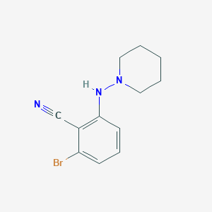 B1401932 2-Bromo-6-(piperidin-1-ylamino)benzonitrile CAS No. 1602288-43-6