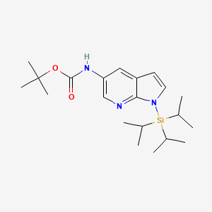molecular formula C21H35N3O2Si B1401933 1-三异丙基甲硅烷基-5-(叔丁氧羰基氨基)-7-氮杂吲哚 CAS No. 651744-43-3
