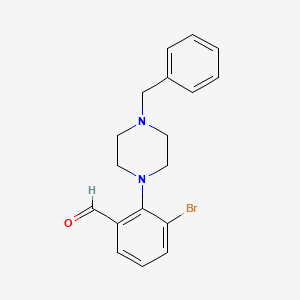 B1401939 2-(4-Benzylpiperazin-1-yl)-3-bromobenzaldehyde CAS No. 1713163-04-2