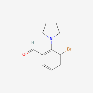 molecular formula C11H12BrNO B1401951 3-溴-2-(吡咯烷-1-基)苯甲醛 CAS No. 1774896-27-3