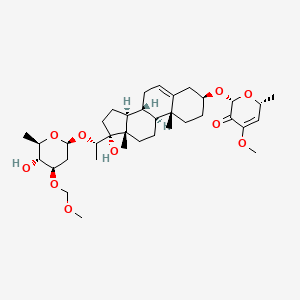 (2R,6R)-6-[[(3S,8R,9S,10R,13S,14S,17R)-17-hydroxy-17-[(1S)-1-[(2S,4R,5R,6R)-5-hydroxy-4-(methoxymethoxy)-6-methyloxan-2-yl]oxyethyl]-10,13-dimethyl-1,2,3,4,7,8,9,11,12,14,15,16-dodecahydrocyclopenta[a]phenanthren-3-yl]oxy]-4-methoxy-2-methyl-2H-pyran-5-one