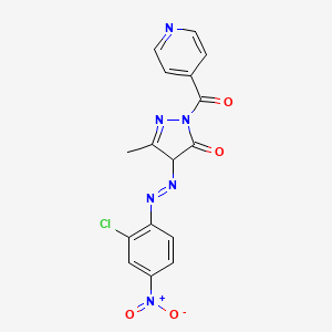 4-[(E)-(2-Chloro-4-nitrophenyl)diazenyl]-5-methyl-2-(pyridine-4-carbonyl)-2,4-dihydro-3H-pyrazol-3-one