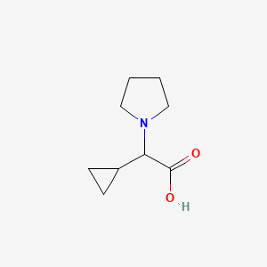 molecular formula C9H15NO2 B14019638 2-Cyclopropyl-2-(pyrrolidin-1-yl)acetic acid 