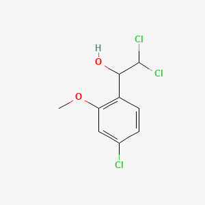 molecular formula C9H9Cl3O2 B14019654 2,2-Dichloro-1-(4-chloro-2-methoxyphenyl)ethanol 