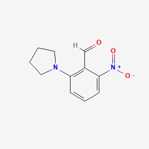 molecular formula C11H12N2O3 B1401970 2-Nitro-6-(pyrrolidin-1-yl)benzaldehyde CAS No. 1779123-33-9