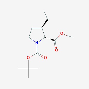 molecular formula C13H23NO4 B14019767 O1-tert-butyl O2-methyl (2R,3R)-3-ethylpyrrolidine-1,2-dicarboxylate 