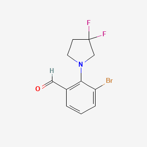 molecular formula C11H10BrF2NO B1401981 3-Bromo-2-(3,3-difluoropyrrolidin-1-yl)benzaldehyde CAS No. 1713160-80-5