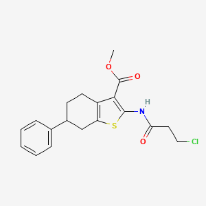 molecular formula C19H20ClNO3S B1401995 2-[(3-氯丙酰基)氨基]-6-苯基-4,5,6,7-四氢-1-苯并噻吩-3-甲酸甲酯 CAS No. 1365963-72-9