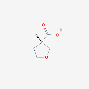 molecular formula C6H10O3 B14019956 (3R)-3-Methyltetrahydrofuran-3-carboxylic acid 