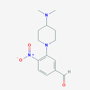 molecular formula C14H19N3O3 B1401998 3-(4-(Dimethylamino)piperidin-1-yl)-4-nitrobenzaldehyde CAS No. 1707365-27-2