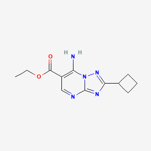 molecular formula C12H15N5O2 B1402004 7-氨基-2-环丁基[1,2,4]三唑并[1,5-a]嘧啶-6-羧酸乙酯 CAS No. 1379811-62-7