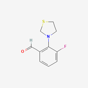 B1402012 3-Fluoro-2-(thiazolidin-3-yl)benzaldehyde CAS No. 1713163-07-5
