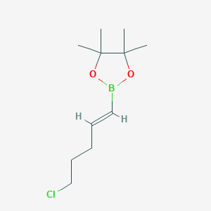 molecular formula C11H20BClO2 B140205 2-[(E)-5-氯戊-1-烯基]-4,4,5,5-四甲基-1,3,2-二氧杂硼环己烷 CAS No. 154820-95-8