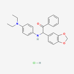 2-(1,3-Benzodioxol-5-YL)-2-[4-(diethylamino)anilino]-1-phenylethanone hydrochloride