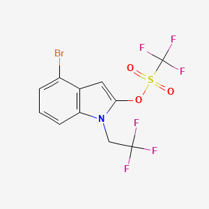 molecular formula C11H6BrF6NO3S B14020676 4-bromo-1-(2,2,2-trifluoroethyl)-1H-indol-2-yl trifluoromethanesulfonate 